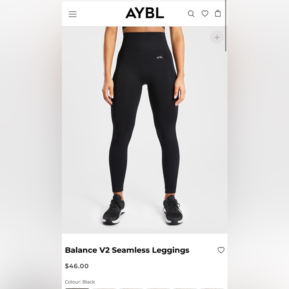 AYBL Balance V2 Seamless Leggings - Black (Medium)
